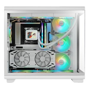 Caja Atx Semitorre Gaming Mars Gaming Mcrev Cristal Templado Gpu 420mm 1x3.5 2x2.5 Blanco 2