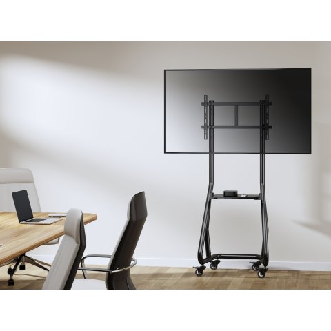 (km0) Soporte De Suelo Con Ruedas Equip Para Pantalla De 37" - 80" Heavy-duty Fijo Max. Vesa 600x400 Hasta 80kg Cash30