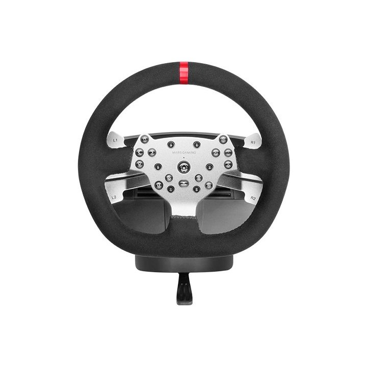 Volante Mars Gaming Mwhrsx Force Feedback Motor Dual Pedales Y Palanca Multiplataforma