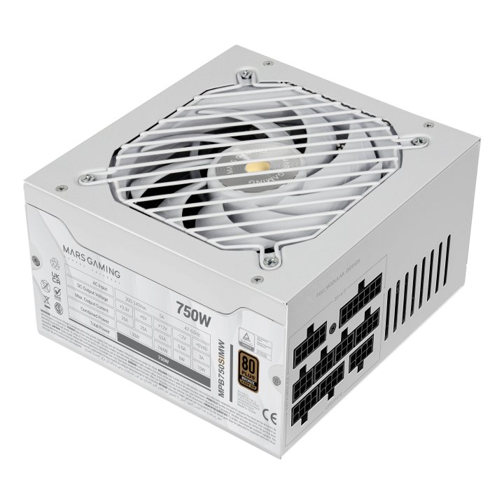 Fuente De Alimentacion Mars Gaming 750w Modular Atx 80+ Bronze 140mm Silent Blanco