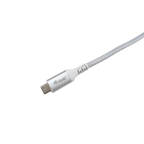 Cable Alargo Usb-c Macho Usb-c Hembra Usb 3.2 Gen 2 0,5m Transferencia 10g 4k  Carcasa Aluminio  Algodon Trenzado Blanco