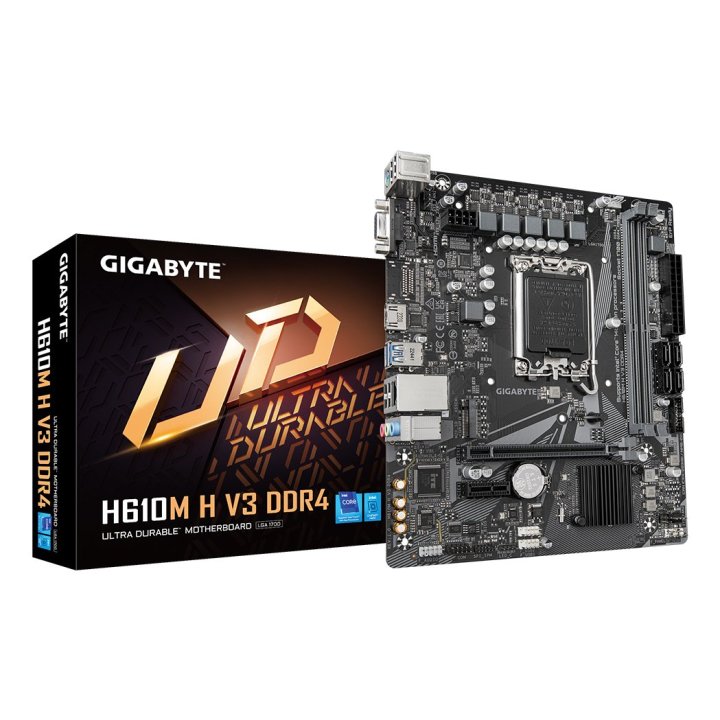 Pb Gigabyte H610m H V3 Ddr4 M-atx Skt 1700 Intel Gen 12 13 14 2xddr4 3200mhz Hdmi Vga Usb3,2 1xm.2
