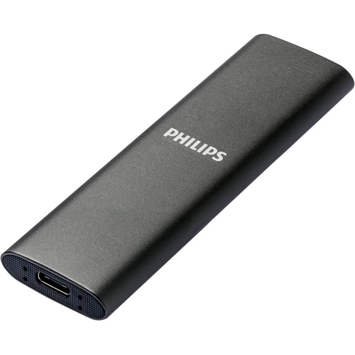 Disco M.2 Externo Philips 500gb Usb-c/usb3.0 540mb/s Ultra Slim Gris Fm50ss031p