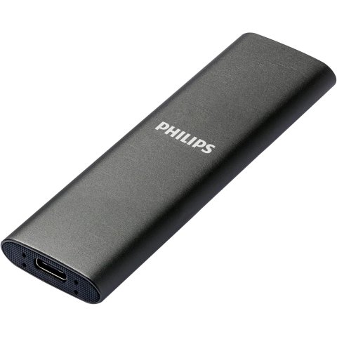 Disco M.2 Externo Philips 500gb Usb-c/usb3.0 540mb/s Ultra Slim Gris Fm50ss031p