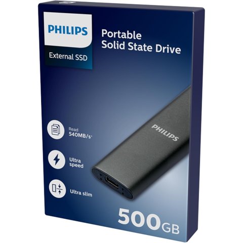 Disco M.2 Externo Philips 500gb Usb-c/usb3.0...