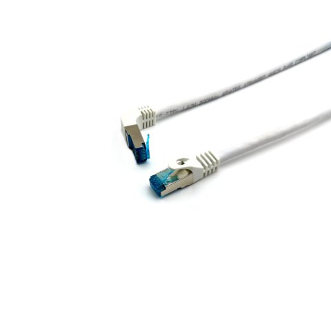 Latiguillo Apantallado S ftp Categoria 6a  Conector Angulo Recto Libre Halogenos 1m Color Blanco