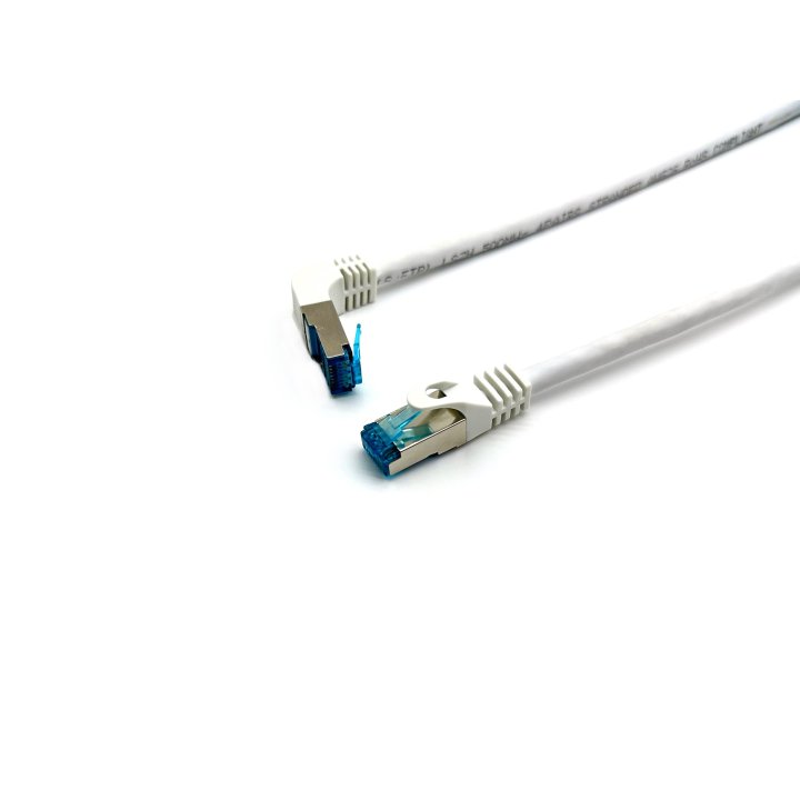 Latiguillo Apantallado S ftp Categoria 6a  Conector Angulo Recto Libre Halogenos 2m Color Blanco