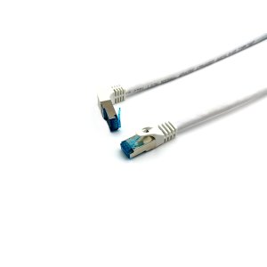 Latiguillo Apantallado S ftp Categoria 6a  Conector Angulo Recto Libre Halogenos 5m Color Blanco