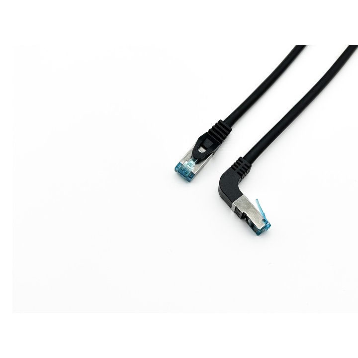 Latiguillo Apantallado S ftp Categoria 6a  Conector Angulo Recto Libre Halogenos 2m Color Negro