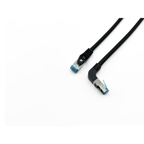 Latiguillo Apantallado S ftp Categoria 6a  Conector Angulo Recto Libre Halogenos 2m Color Negro