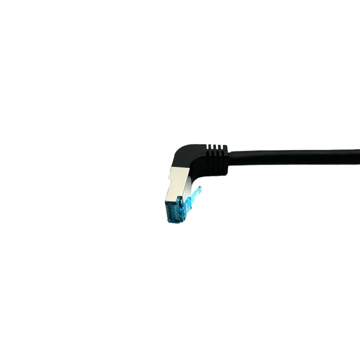 Latiguillo Apantallado S ftp Categoria 6a  Conector Angulo Recto Libre Halogenos 3m Color Negro