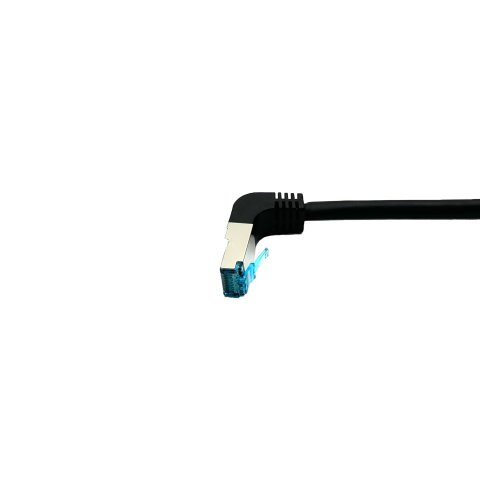 Latiguillo Apantallado S ftp Categoria 6a  Conector Angulo Recto Libre Halogenos 3m Color Negro