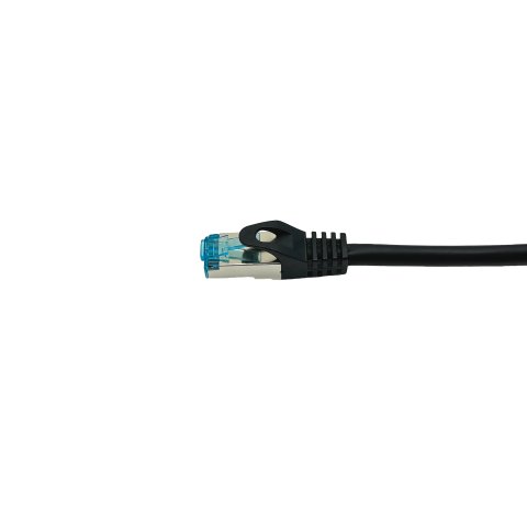 Latiguillo Apantallado S ftp Categoria 6a  Conector Angulo Recto Libre Halogenos 5m Color Negro