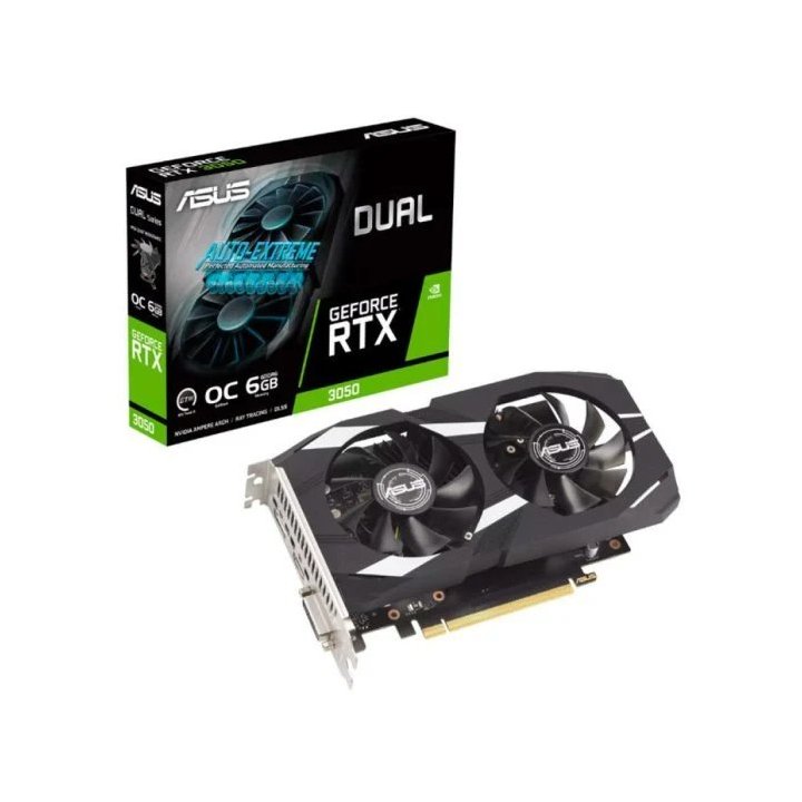 Vga Asus Dual Rtx 3050 6gb Gddr6 1xdisplayport 1.4a 1xhdmi 2.1a Dual Fan Cuda 2304 96bit 90yv0k60-m0na00