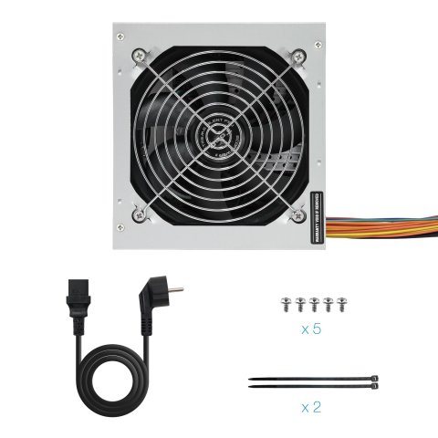 Fuente De Alimentacion Tooq 500w Tqep-500sse Fan 12cm 4 Sata 2 Molex Cable Alimentación Destinada A Reparaciones 