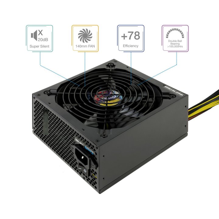 Fuente De Alimentacion Tooq Tqapolo-600sp 600w Fan 12cm 5 Sata 3 Molex 2 Pcie (6+2 Y 6) Interruptor Negra Destinada A Reparac