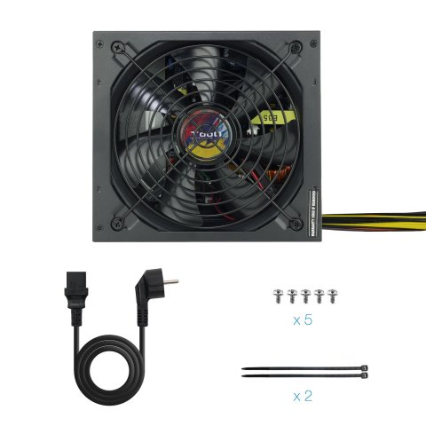 Fuente De Alimentacion Tooq Tqapolo-600sp 600w Fan 12cm 5 Sata 3 Molex 2 Pcie (6+2 Y 6) Interruptor Negra Destinada A Reparac