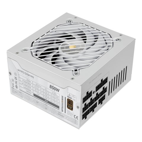Fuente De Alimentacion Mars Gaming 750w Modular Atx 80+ Bronze 140mm Silent Blanco