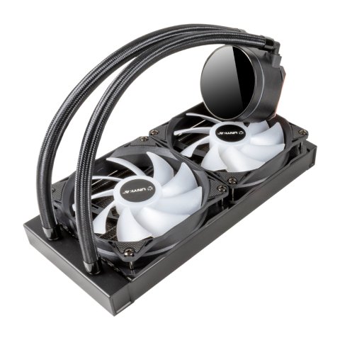 Sistema De Refrigeracion Liquida Unyka Uk352101 Aquastorm 240 2x120mm 1800rpm Iluminacion Argb Pantalla Lcd Intel Y Amd