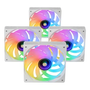 Kit 4xventilador Interno Argb Mars Gaming Mf3dprokit Blanco 120mm Argb Hub Rf Remote 2