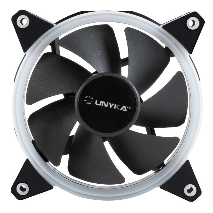 Kit 3xventilador Interno Unyka Candy 120mm Anillo Argb Led 7 Aspas 1500rpm Con Mando A Distancia