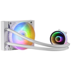 Sistema De Refrigerancion Liquida Mars Gaming Ml-one120 White 12x12 Iluminacion Frgb Tpd 200w Para Procesadores Intel Y Amd