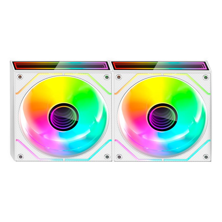 Kit 2xventilador Interno Argb Mars Gaming Mf3dprox2rw Blanco 120mm Argb 360º Pwm Aspas Invertidas