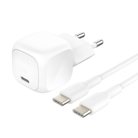 Cargador De Pared Belkin Wca009kq1mwh-b6 Boost Charge Usb-c 20w Blanco