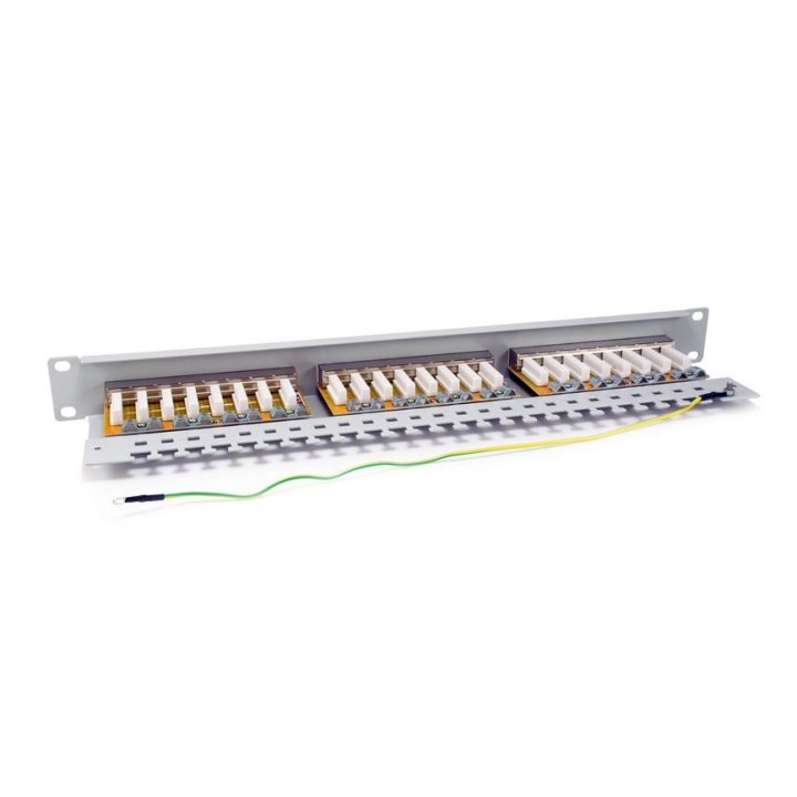 Patch Panel 24 Puertos Categoria 6 Apantallado Color Gris Claro
