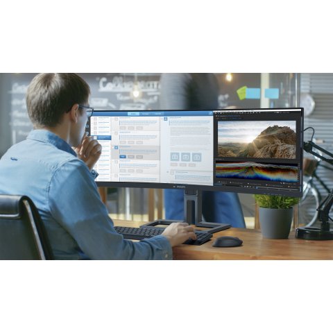 Monitor 45" Curvo Usb-c Dp Hdmi Philips 45b1u6900c Va 5120x1440 75hz 4ms Vesa 2x5w Negro