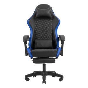 Silla Gamer Mars Gaming Mgcxbbl Negra Y Azul Reclinable Reposabrazos Ajustable Reposapies Cojines