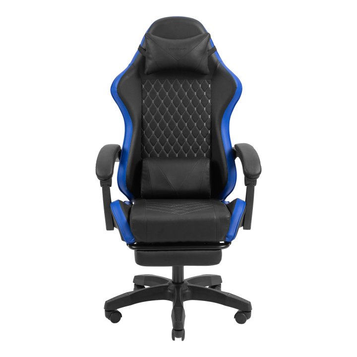 Silla Gamer Mars Gaming Mgcxbbl Negra Y Azul Reclinable Reposabrazos Ajustable Reposapies Cojines