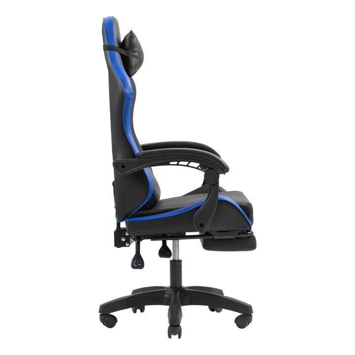 Silla Gamer Mars Gaming Mgcxbbl Negra Y Azul Reclinable Reposabrazos Ajustable Reposapies Cojines