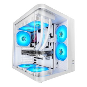 Caja Atx Semitorre Mars Gaming Mccurv Blanco Cristal Templado Continuo Gpu Max. 334mm 1x3.5 2x2.5 