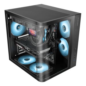 Caja Atx Semitorre Mars Gaming Mccurv Negro Cristal Templado Continuo Gpu Max. 334mm 1x3.5 2x2.5  2
