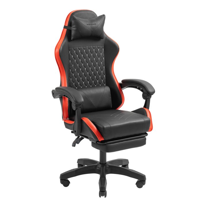 Silla Gamer Mars Gaming Mgcxbbl Negra Y Roja Reclinable Reposabrazos Ajustable Reposapies Cojines