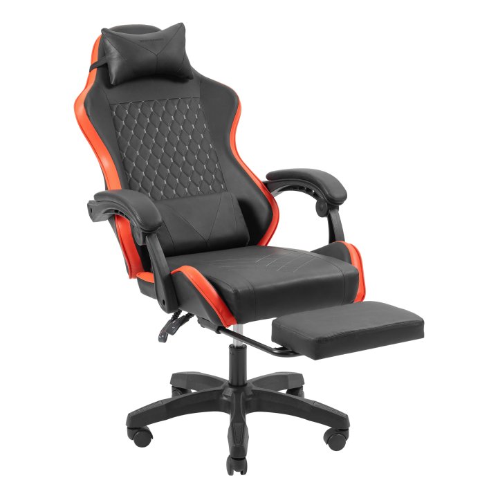 Silla Gamer Mars Gaming Mgcxbbl Negra Y Roja Reclinable Reposabrazos Ajustable Reposapies Cojines