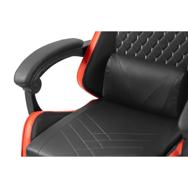 Silla Gamer Mars Gaming Mgcxbbl Negra Y Roja Reclinable Reposabrazos Ajustable Reposapies Cojines