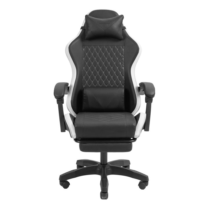 Silla Gamer Mars Gaming Mgcxbbl Negra Y Blanca Reclinable Reposabrazos Ajustable Reposapies Cojines