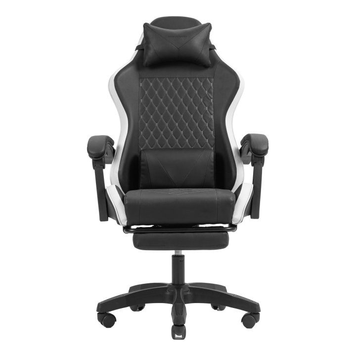 Silla Gamer Mars Gaming Mgcxbbl Negra Y Blanca Reclinable Reposabrazos Ajustable Reposapies Cojines