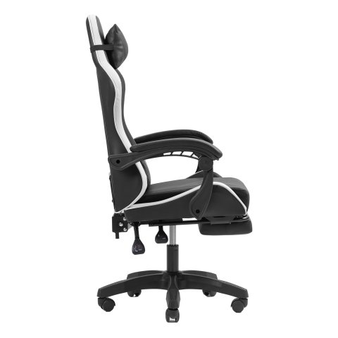 Silla Gamer Mars Gaming Mgcxbbl Negra Y Blanca Reclinable Reposabrazos Ajustable Reposapies Cojines