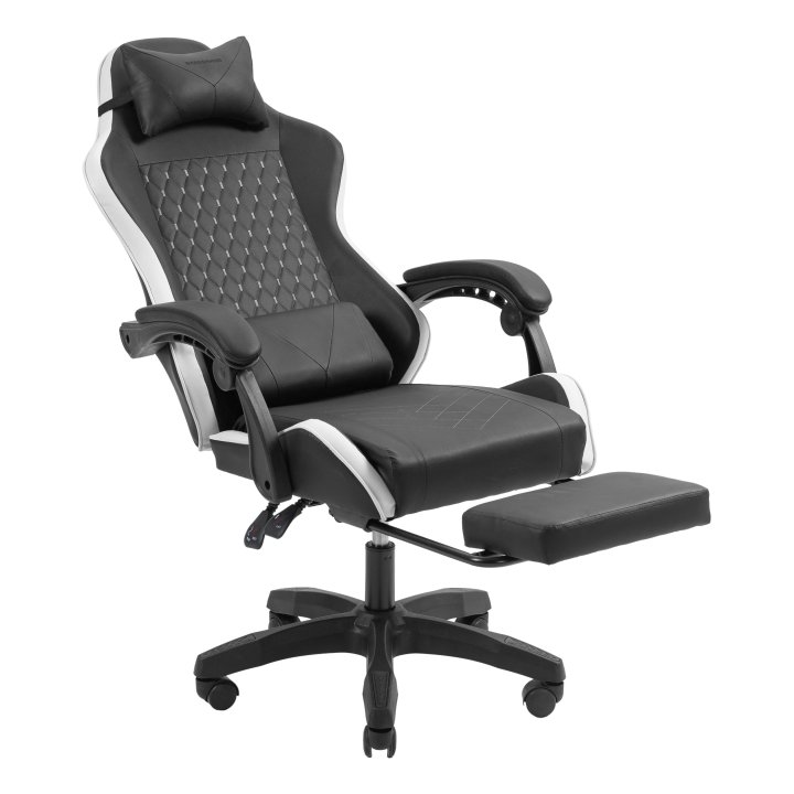 Silla Gamer Mars Gaming Mgcxbbl Negra Y Blanca Reclinable Reposabrazos Ajustable Reposapies Cojines