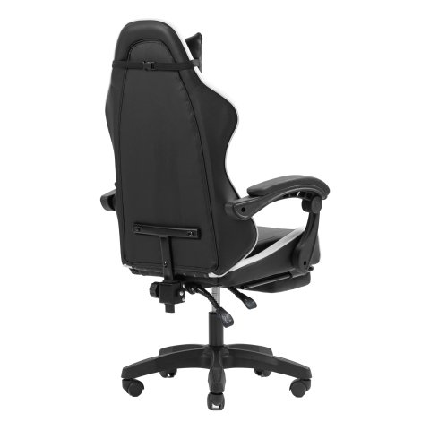 Silla Gamer Mars Gaming Mgcxbbl Negra Y Blanca Reclinable Reposabrazos Ajustable Reposapies Cojines