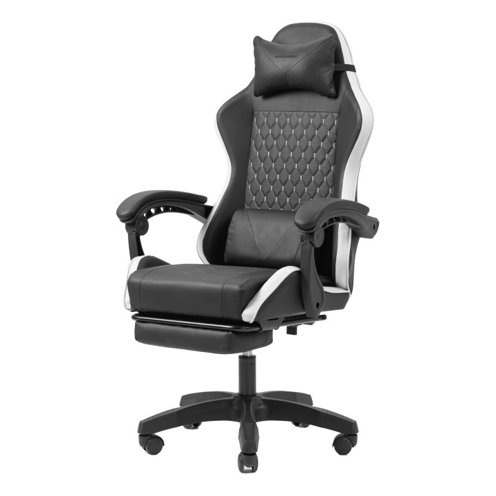 Silla Gamer Mars Gaming Mgcxbbl Negra Y Blanca Reclinable Reposabrazos Ajustable Reposapies Cojines