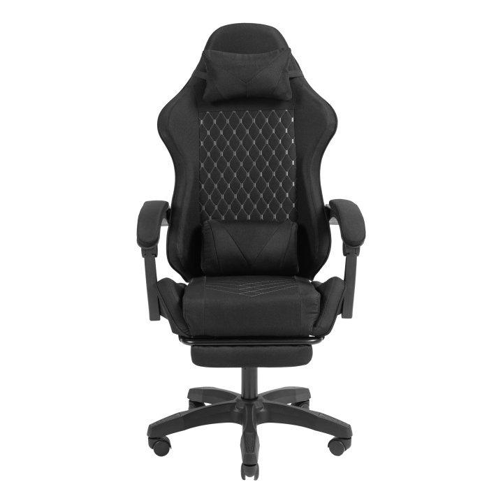 Silla Gamer Mars Gaming Mgcxfgrb Negra Reclinable Reposabrazos Ajustable Reposapies Cojines Acabado Textil