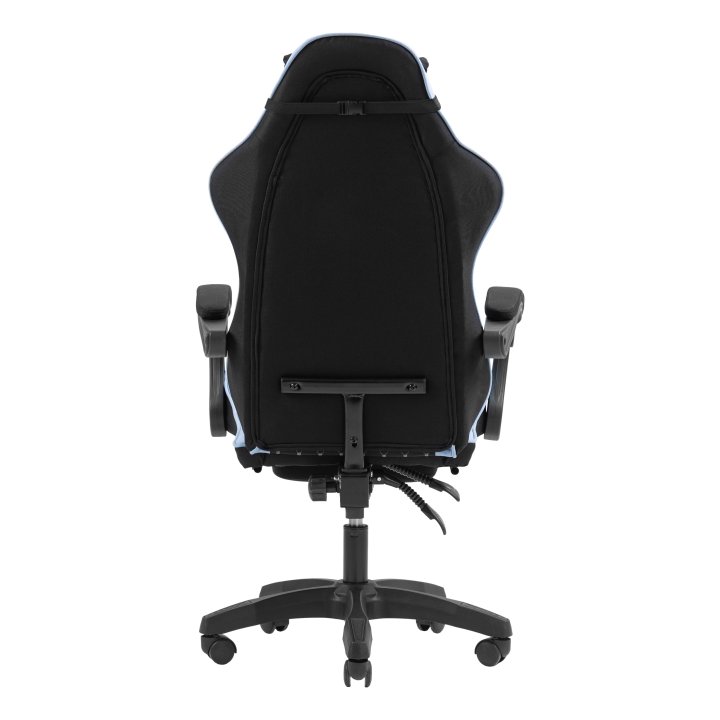Silla Gamer Mars Gaming Mgcxfgrbl Negra Y Azul Reclinable Reposabrazos Ajustable Reposapies Cojines Acabado  Textil