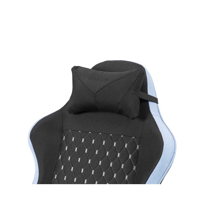 Silla Gamer Mars Gaming Mgcxfgrbl Negra Y Azul Reclinable Reposabrazos Ajustable Reposapies Cojines Acabado  Textil