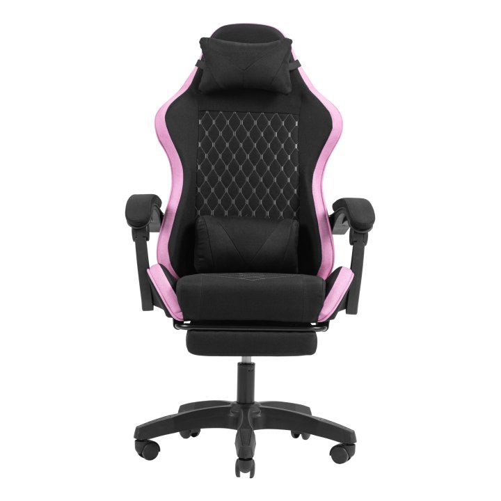 Silla Gamer Mars Gaming Mgcxfgrbl Negra Y Rosa Reclinable Reposabrazos Ajustable Reposapies Cojines Acabado  Textil