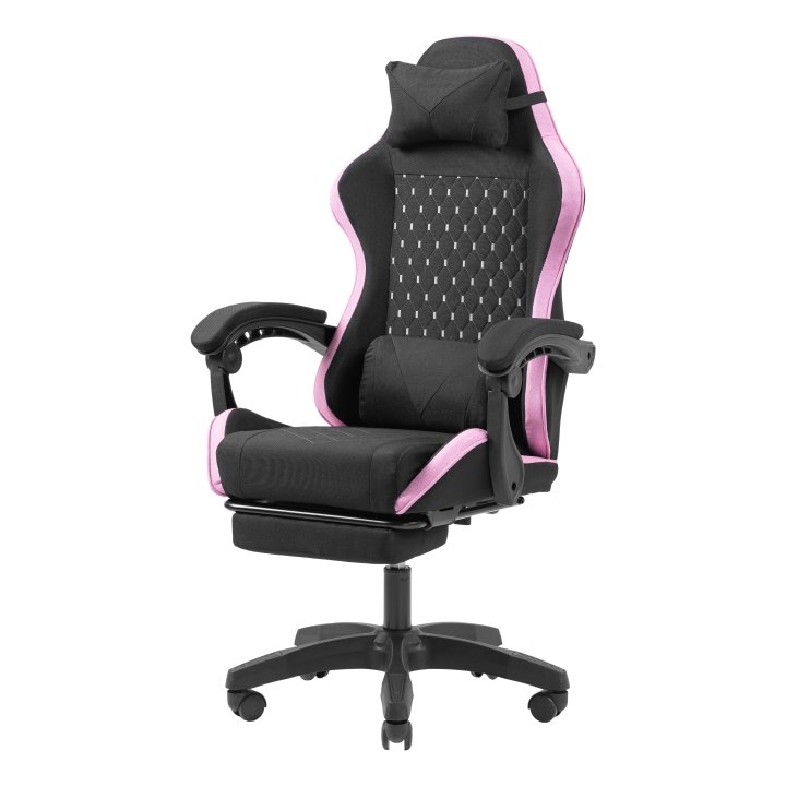 Silla Gamer Mars Gaming Mgcxfgrbl Negra Y Rosa Reclinable Reposabrazos Ajustable Reposapies Cojines Acabado  Textil