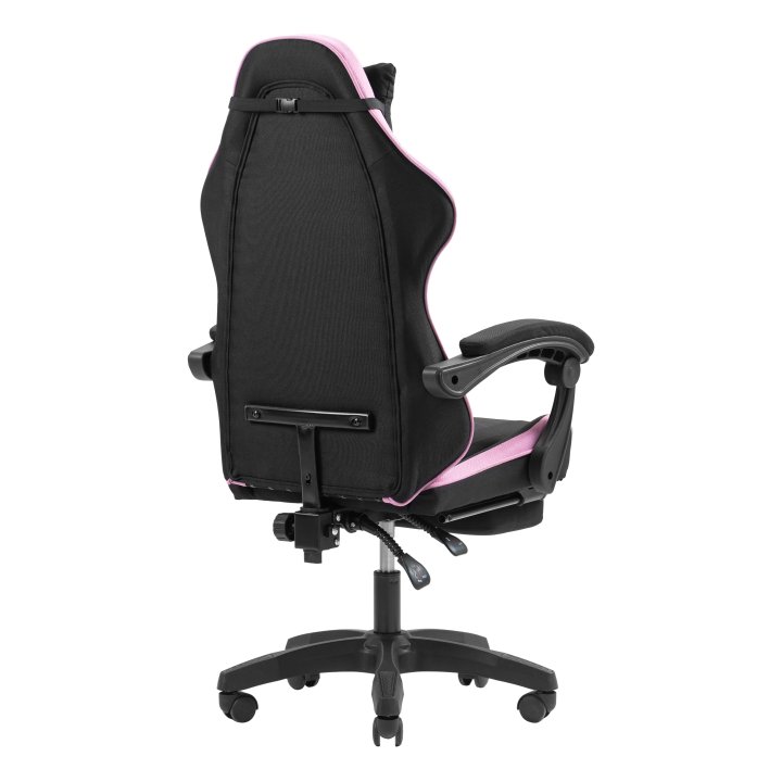 Silla Gamer Mars Gaming Mgcxfgrbl Negra Y Rosa Reclinable Reposabrazos Ajustable Reposapies Cojines Acabado  Textil